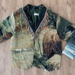 Handmade L woven southwest tassel jacket animal